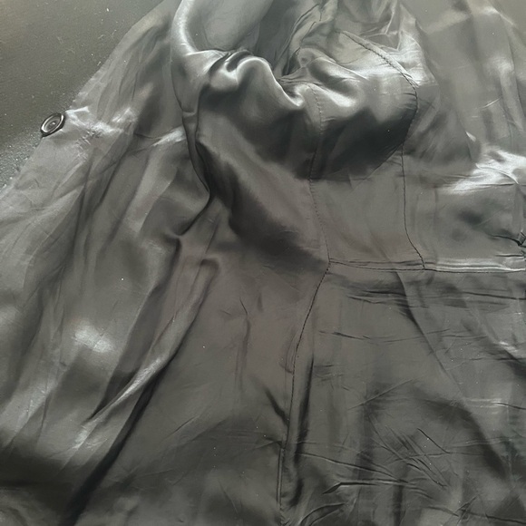 [L]Zara Double Breasted Military Style Wool Blend Pea Coat Blazer in Black - Picture 8 of 14